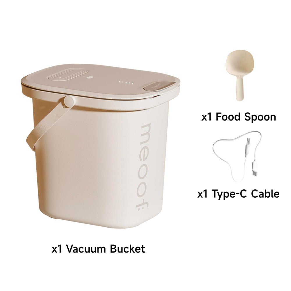 Smart Vacuum Pet Food Storage Container 13L Airtight Food Storage Bin with Scoop - Meoof Pet Products