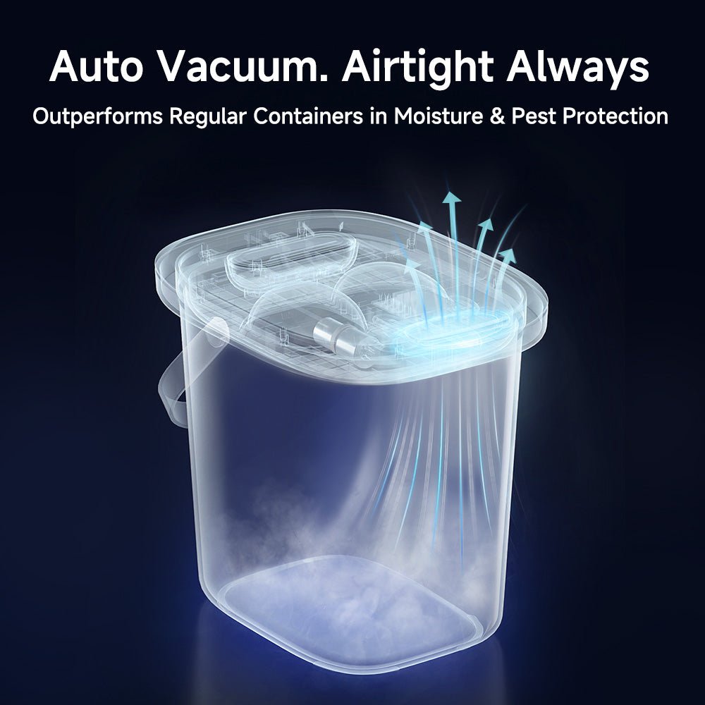 Smart Vacuum Pet Food Storage Container 13L Airtight Food Storage Bin with Scoop - Meoof Pet Products